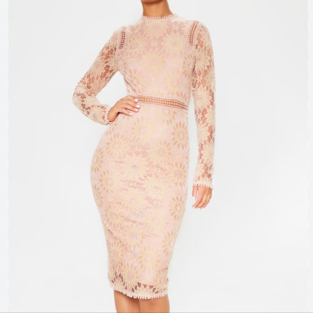 Dusty Pink Lace Bodycon Dress